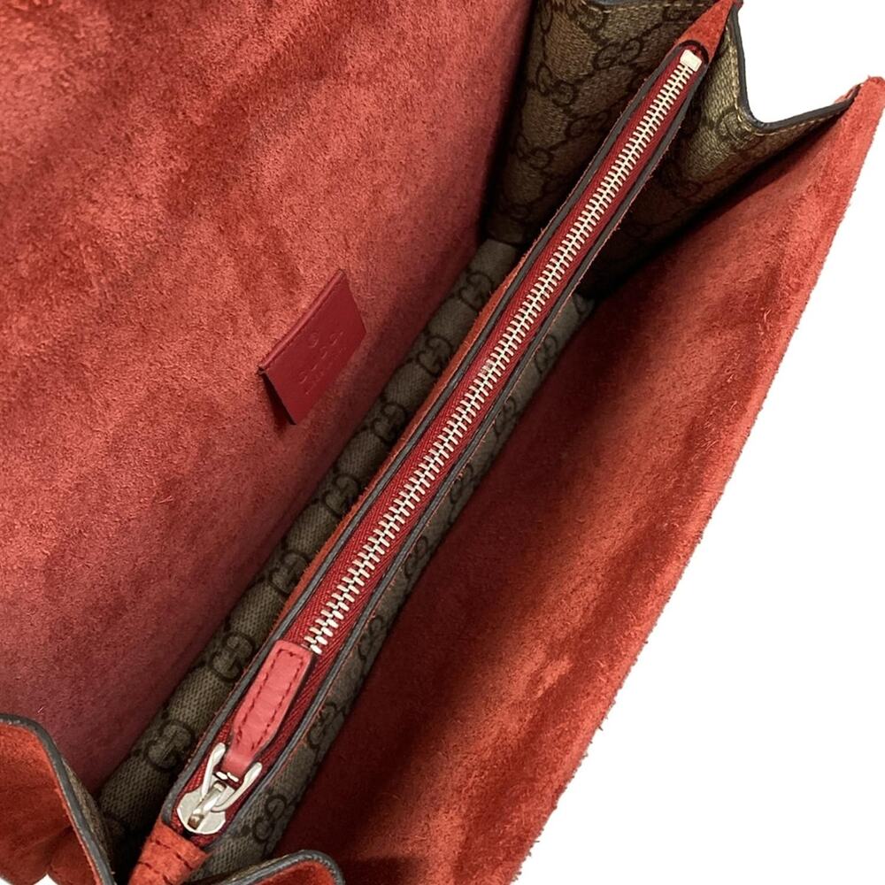 Gucci Dionysus Shoulder Bag 400249 Beige Ebony Red PVC Suede - Picture 7 of 15